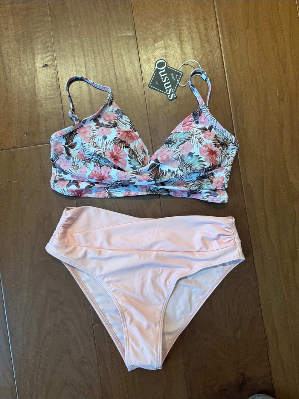 Floral Pink Two-Piece Women’s Swim Set